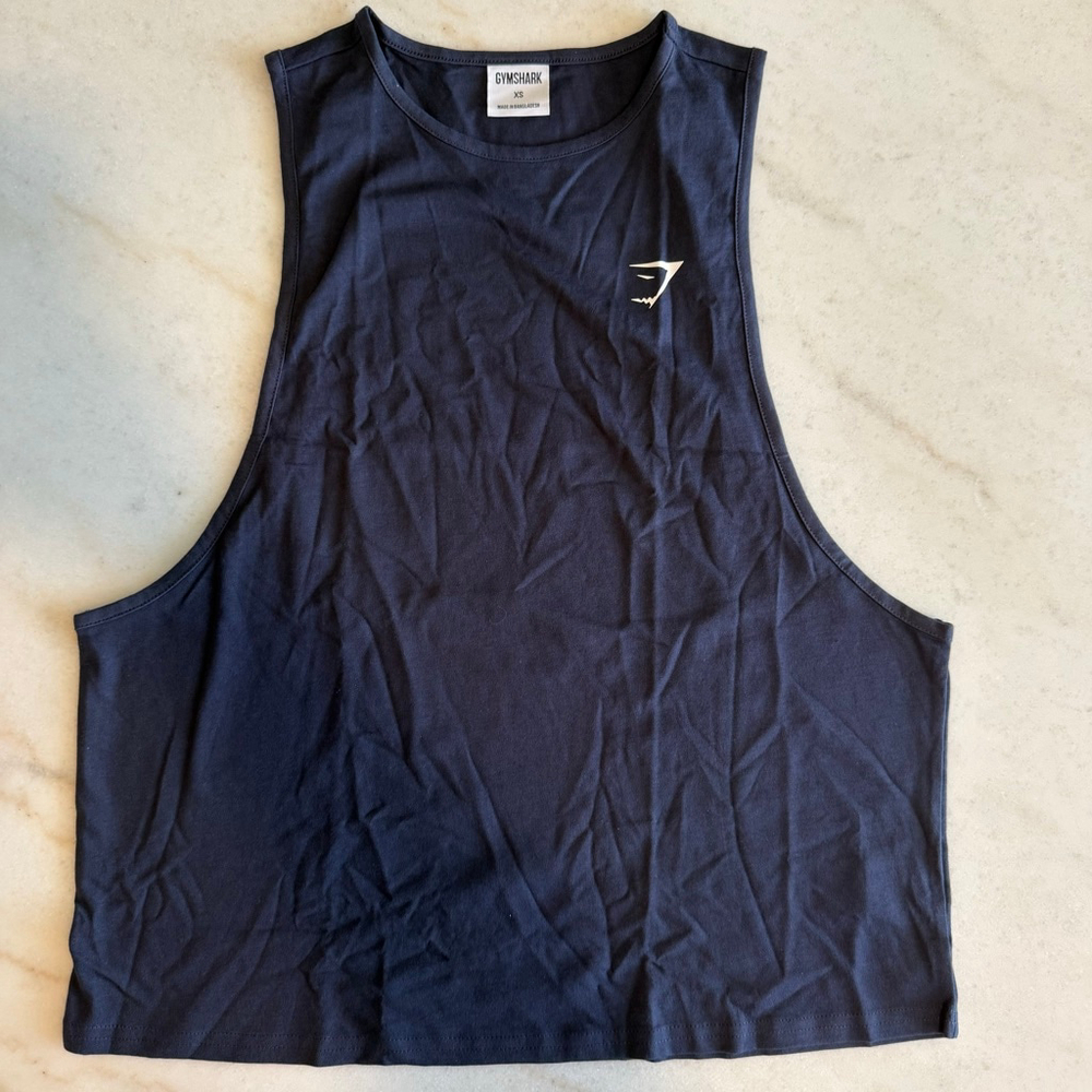 Men's Gymshark Blue Training Regular Length Drop Arm Tank Top XS